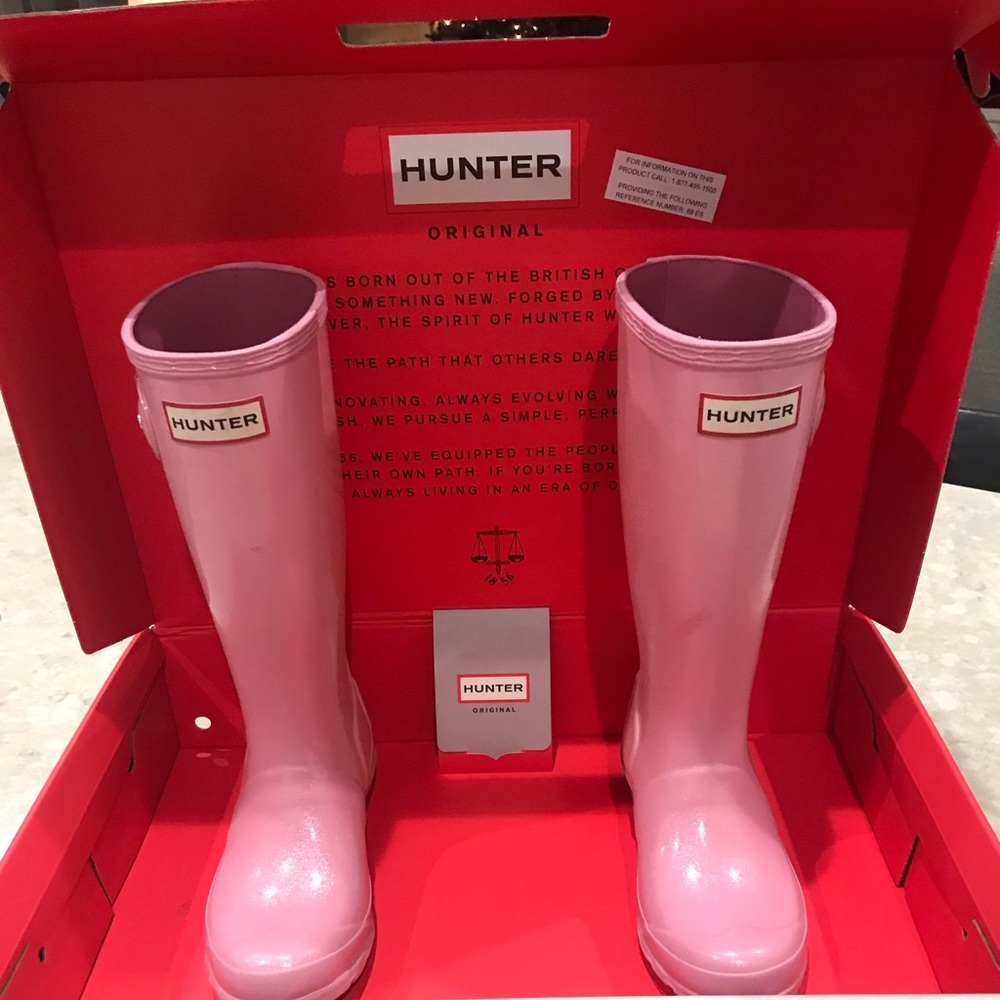 Hunter Starcloud Glitter Pink Boots